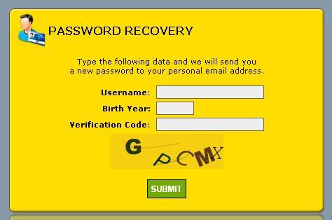 Форма запроса восстановления пароля